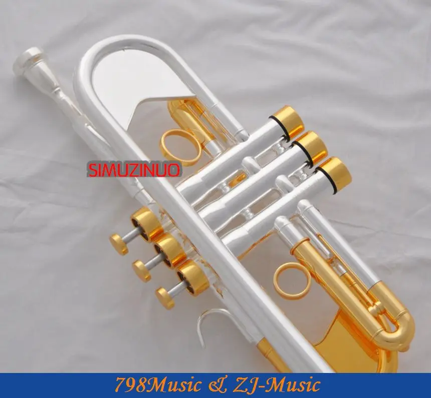 Профессиональный Тяжелый C Ключ труба Серебряный позолоченный гудок