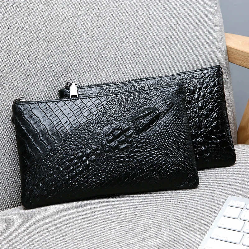 menpurnai black hand wallets alligator leather wallet men purse long wallet male clutch bag crocodile pattern carteira masculina free global shipping