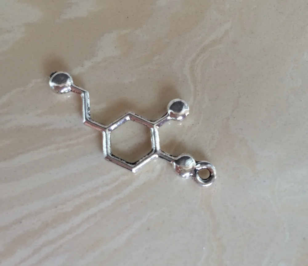 50pcs/lot DIY Jewelry Accessories Ancient silver Dopamine molecule chemical charm pendant findings for Necklace making | Украшения и