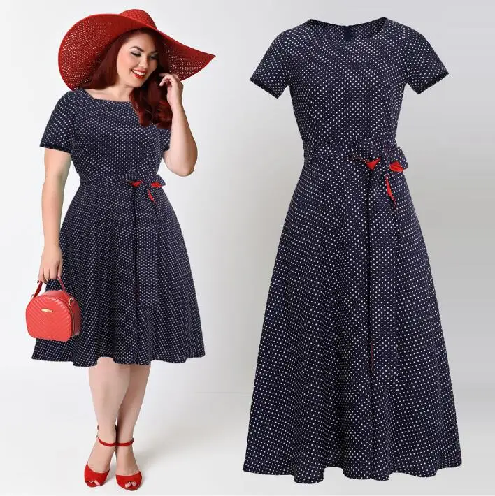 Новое платье в горошек с бантом темно синее завышенной талией|swing dress pattern|dress shirts