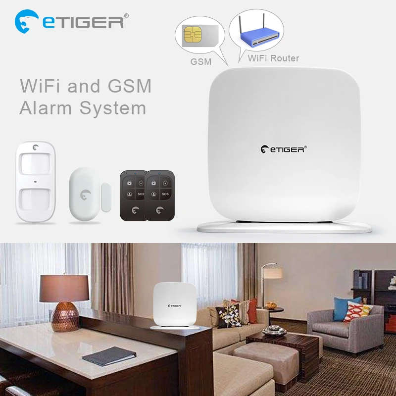 ETIGER SecualBox V2 IOS Android APP дистанционное управление беспроводной 433 МГц PIR домашняя