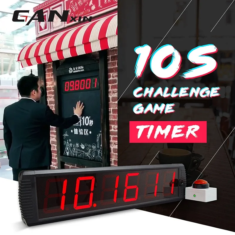 Игровой таймер [Ganxin] 4 дюйма 6 цифр 10 секунд|Настенные часы| |