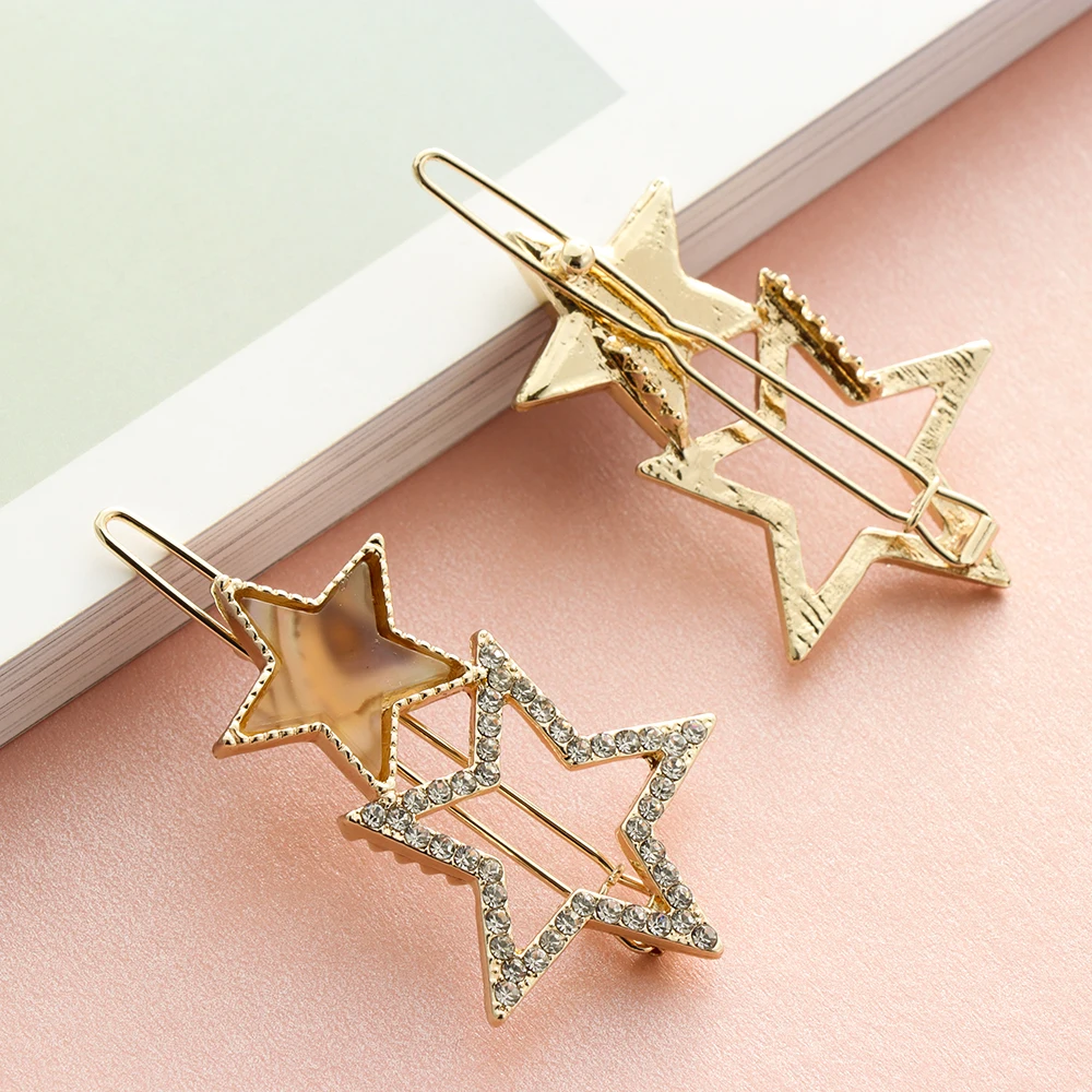 Корейский женский ацетат полые звезды заколки для волос шпильки из Сплава заколка для волос Инструменты для укладки волос украшения Аксессуары
