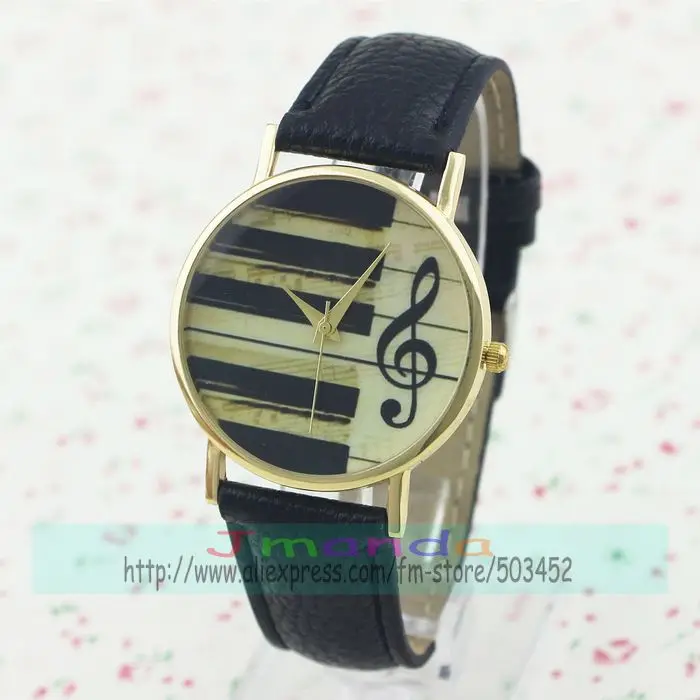 Новое поступление 100 шт./лот кожаные часы в музыкальном стиле без логотипа