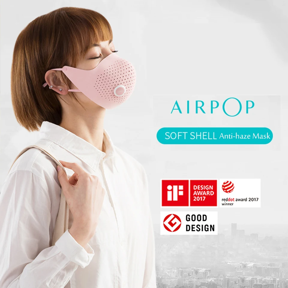 Оригинальная маска Xiaomi AirPOP Air Wear PM0.3, анти-Дымчатая маска для лица с фильтром 4 шт., регулируемые подвесные удобные маски для лица
