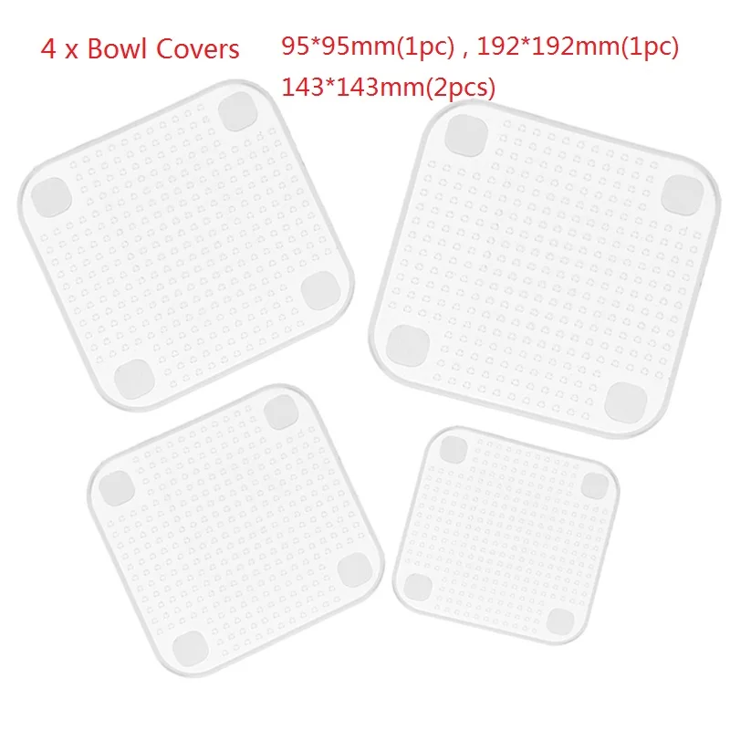 4Pcs 6 шт силиконовых чехлов, растягивающаяся крышка, пробка для разлива, универсальная всасывающая крышка-Крышка для кастрюли, крышка для кухонной сковороды, инструменты для приготовления пищи 30 - Цвет: 4Pcs