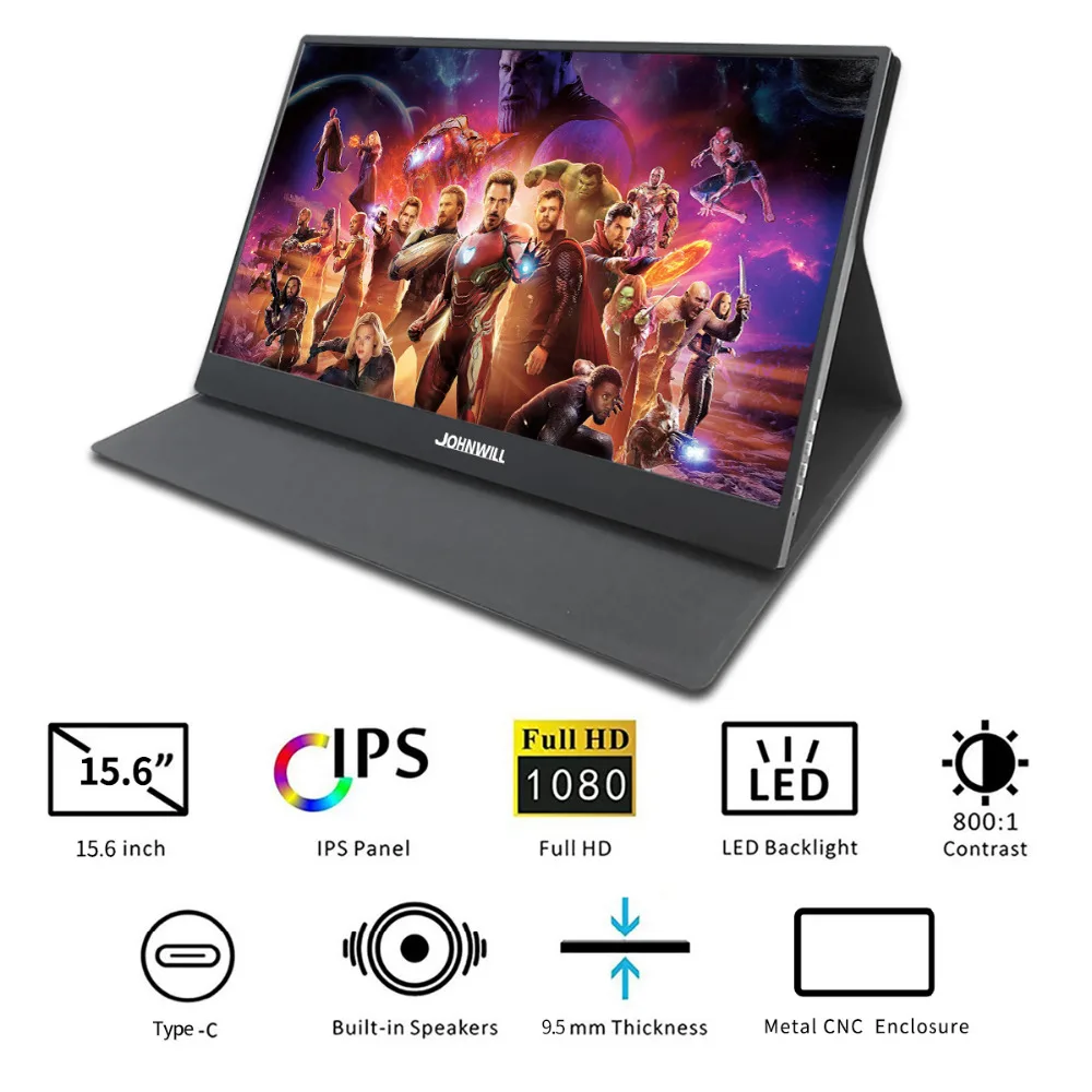 Портативный 15 6-дюймовый IPS для контроля уровня сахара в крови с 2 Type-C USB-C порты
