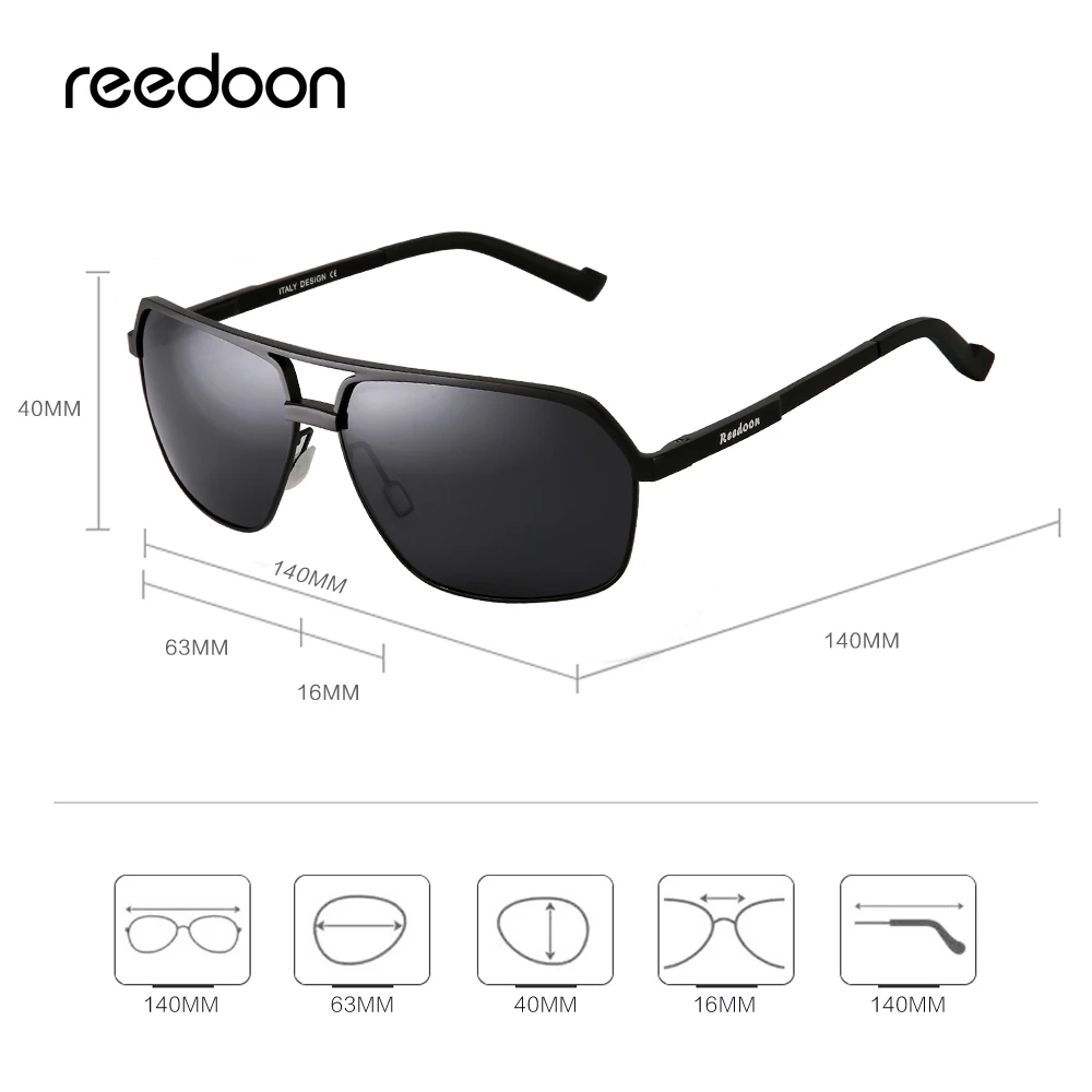 Мужские солнцезащитные очки Reedoon поляризационные HD UV400 в алюминиево магниевой