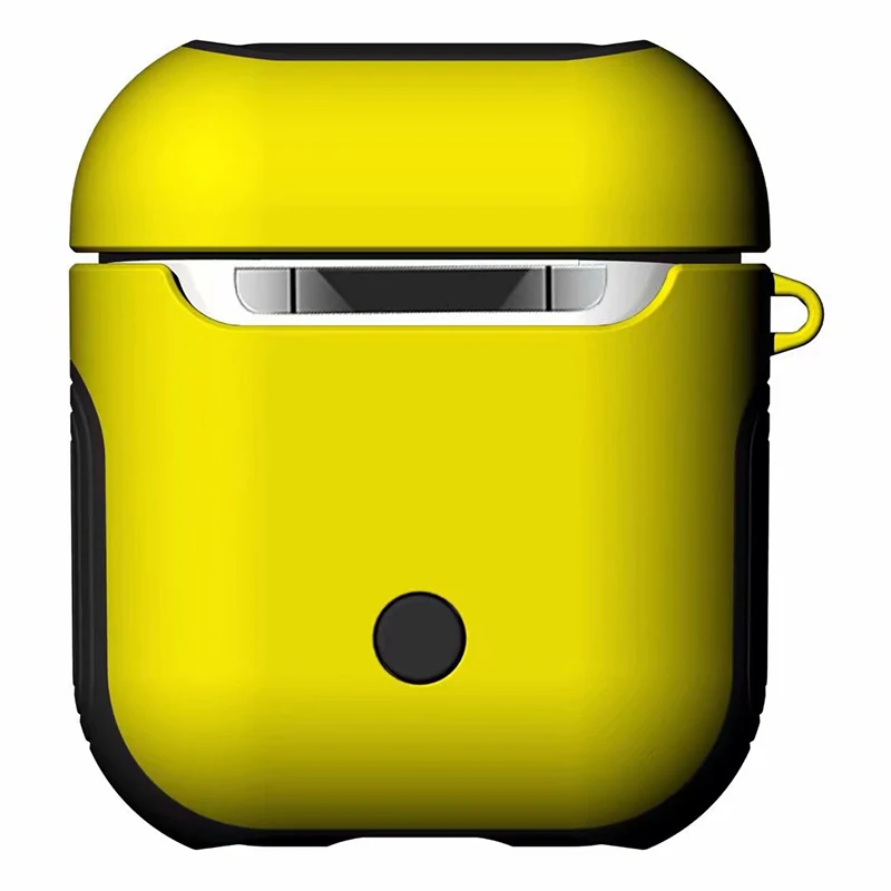 Yellow ТПУ+ PC силиконовый Bluetooth беспроводной чехол для наушников AirPods защитный чехол Аксессуары для кожи для Apple Airpods зарядная коробка - Цвет: Yellow