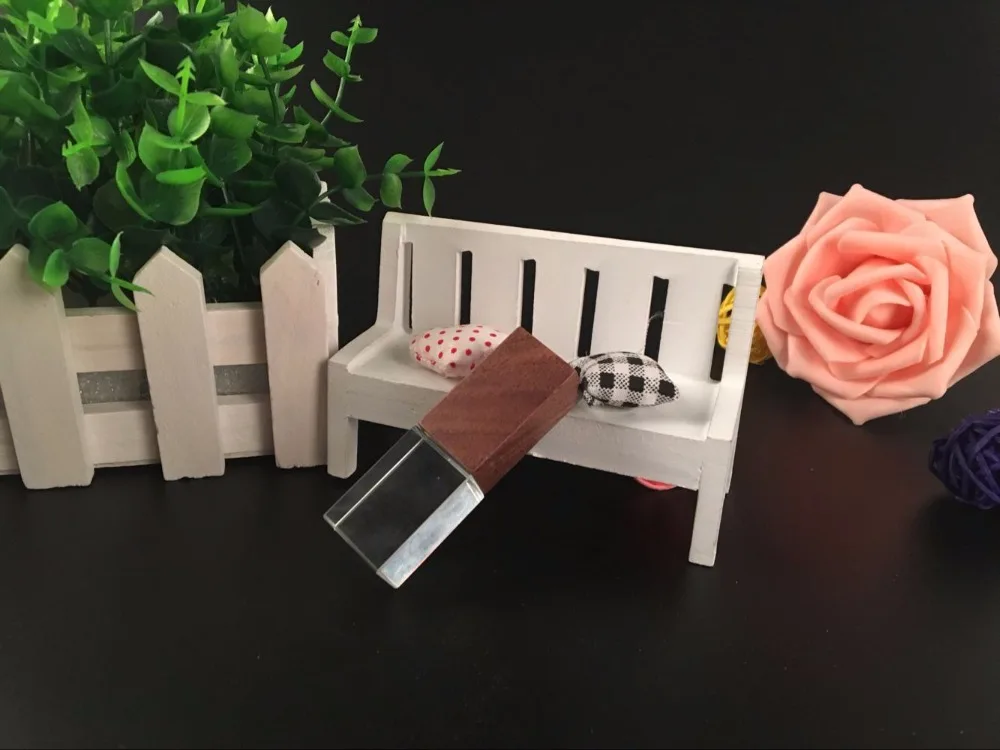 100% Горячее предложение орех Кристальный USB с альбом фото коробка соломинки 2 0