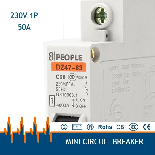 1P 220 v 400 V 50A DZ47 63 домашний миниатюрный автоматический выключатель Бесплатная
