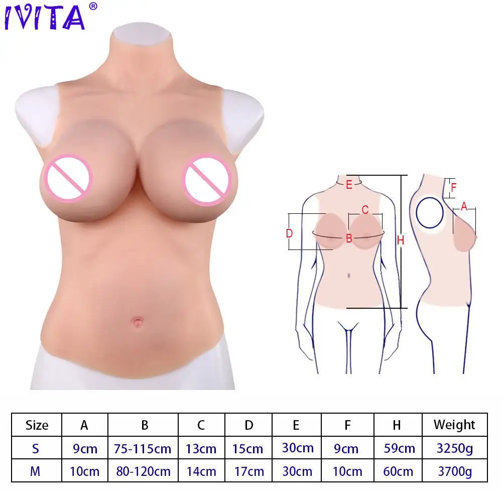 Реалистичная силиконовая форма груди IVITA s искусственные для трансвеститов