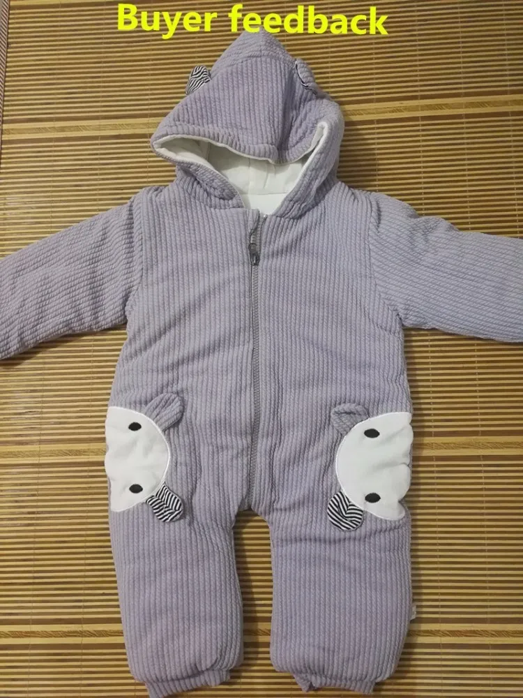 Детский хлопковый комбинезон с капюшоном на осень/зиму