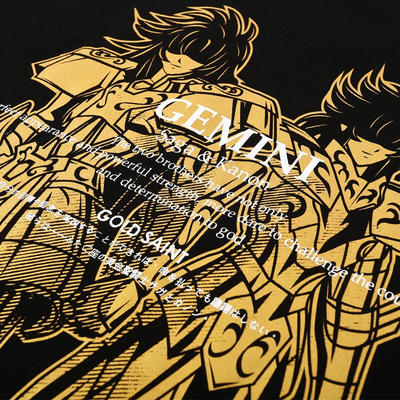 TEE7 Для мужчин Повседневное короткий рукав Футболка Японии аниме Saint Seiya Близнецы