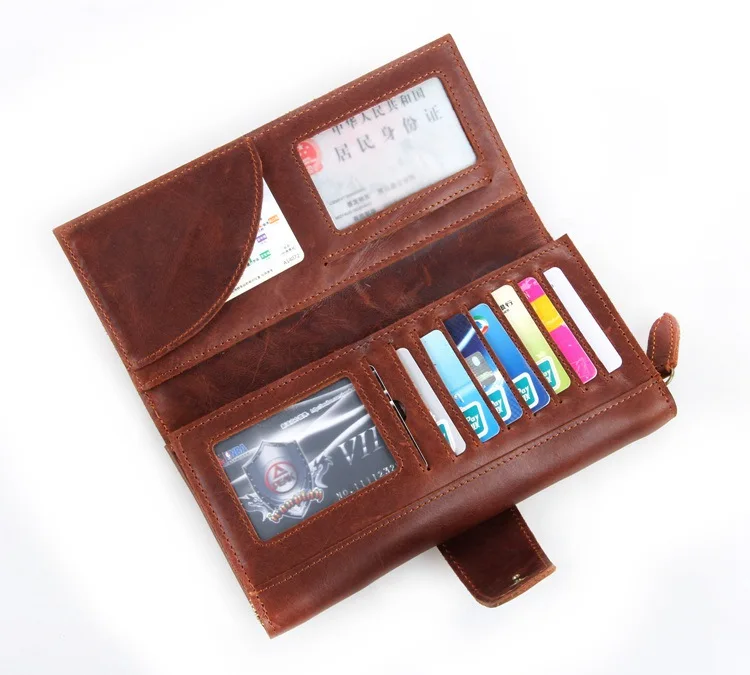 Для мужчин сумасшедшая лошадь кожаный бумажник сцепления iPhone 6 plus Case Двойные