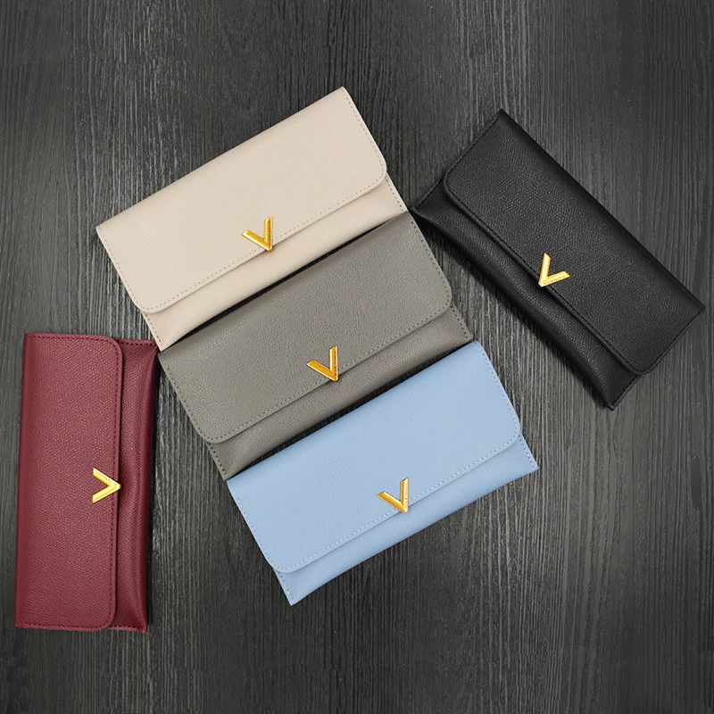 LAUWOO новые женские простые кожаные бумажник леди портативный