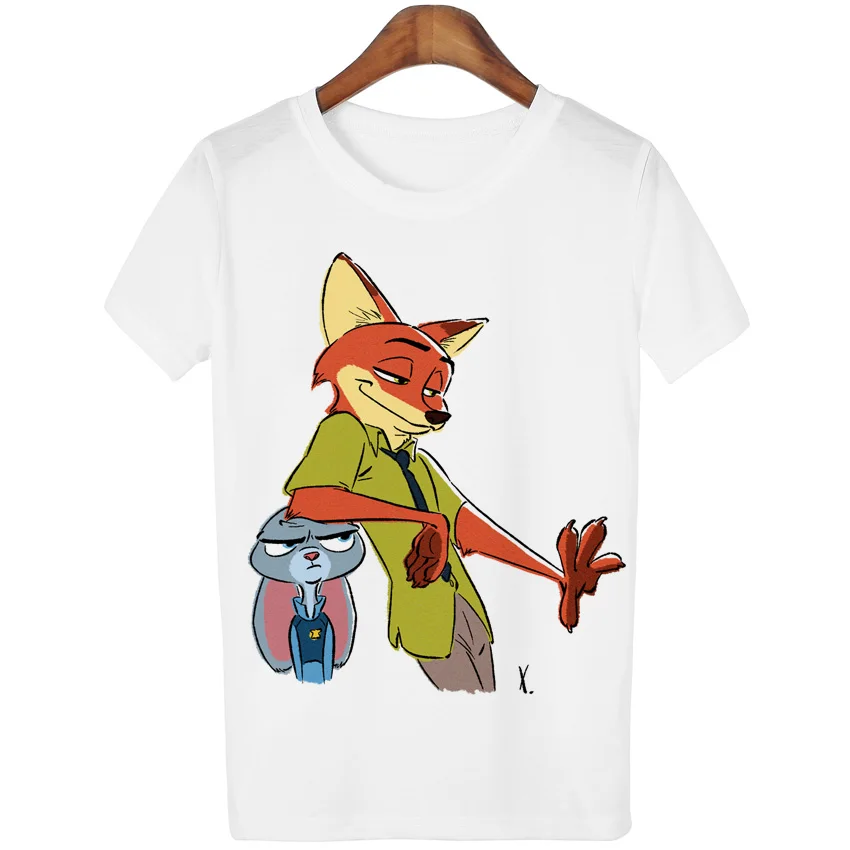Женская футболка с принтом животных YEMUSEED летняя Kwaii Zoo лиса кролики Tumblr WMT199|t-shirt