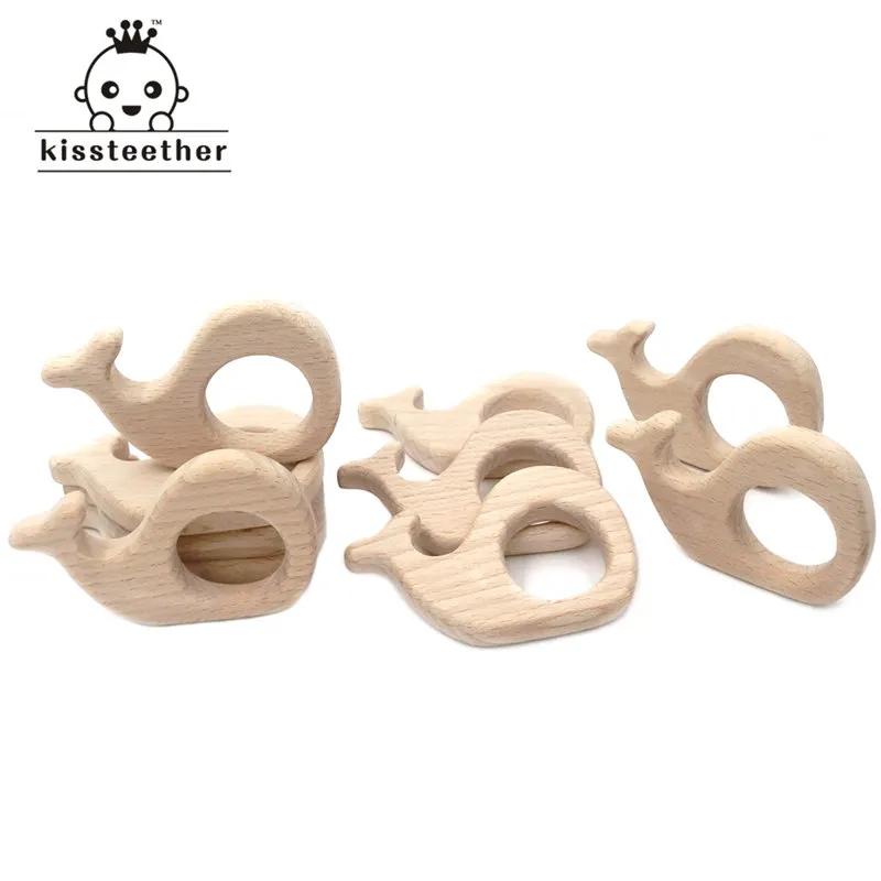 Juguete teetings para beb&eacute;, mordedor de madera, joyer&iacute;a para dentici&oacute;n infantil, regalo para beb&eacute; personalizable hecho a mano, Teether-10pcs de animales de madera-5