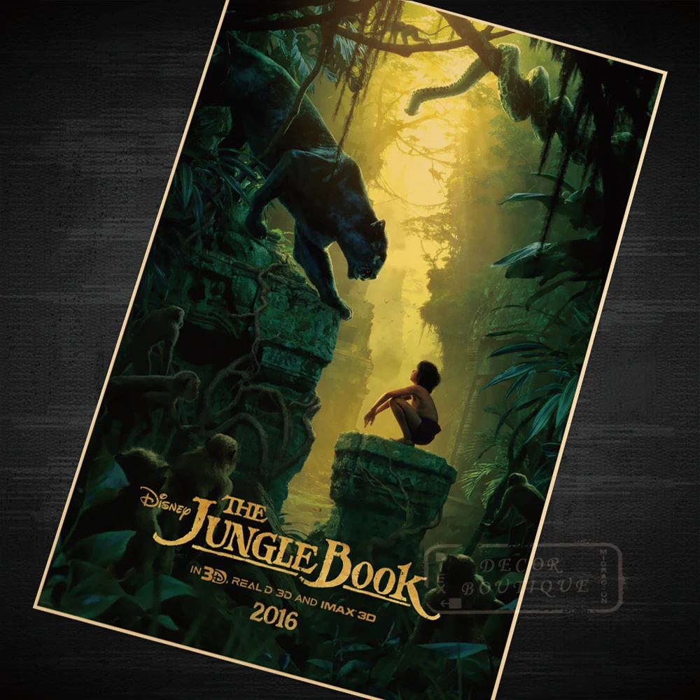 Багира и Маугли Книга джунглей мультфильм фильм Винтаж ретро декоративные DIY