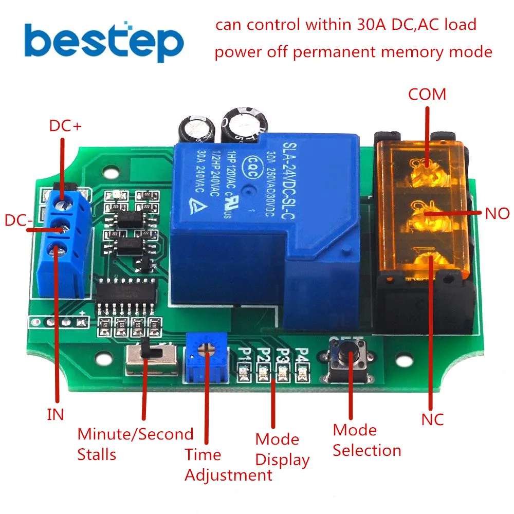 Релейный модуль высокой мощности 24 В самоблокирующийся выключатель питания с