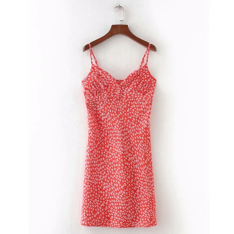 Платье женское летнее винтажное без рукавов с красным цветком|Женские платья| |