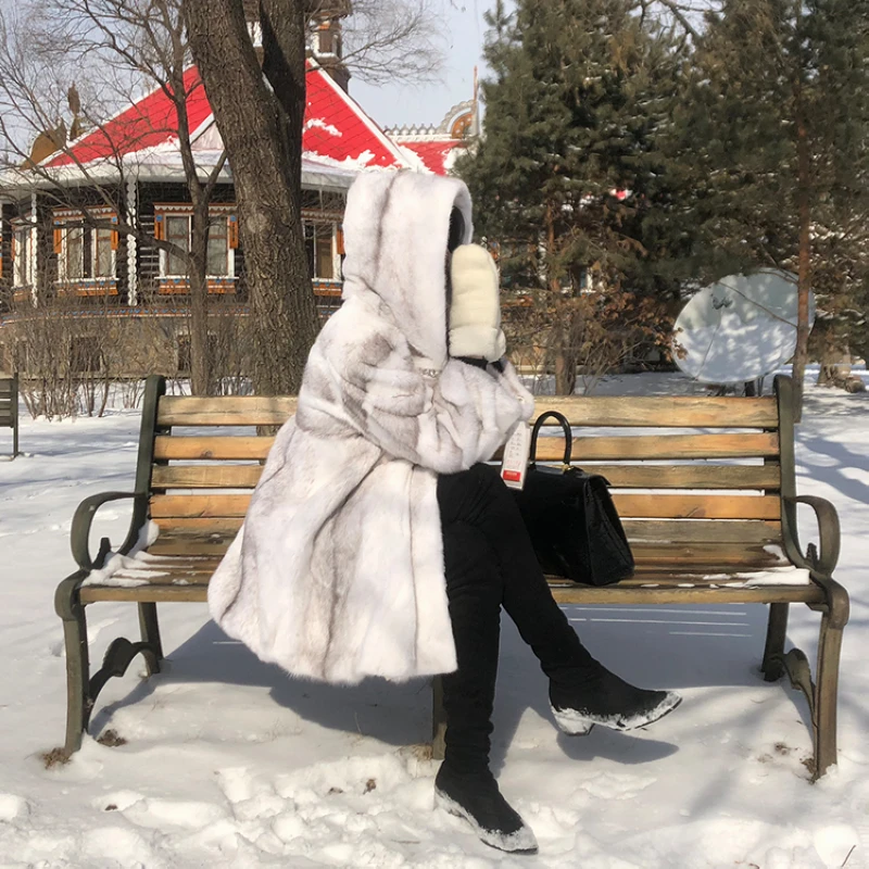 

2018 Fashion mink fur coats,high quality women's mink coats Plus size real fur coat silver cross mink coat Y1880