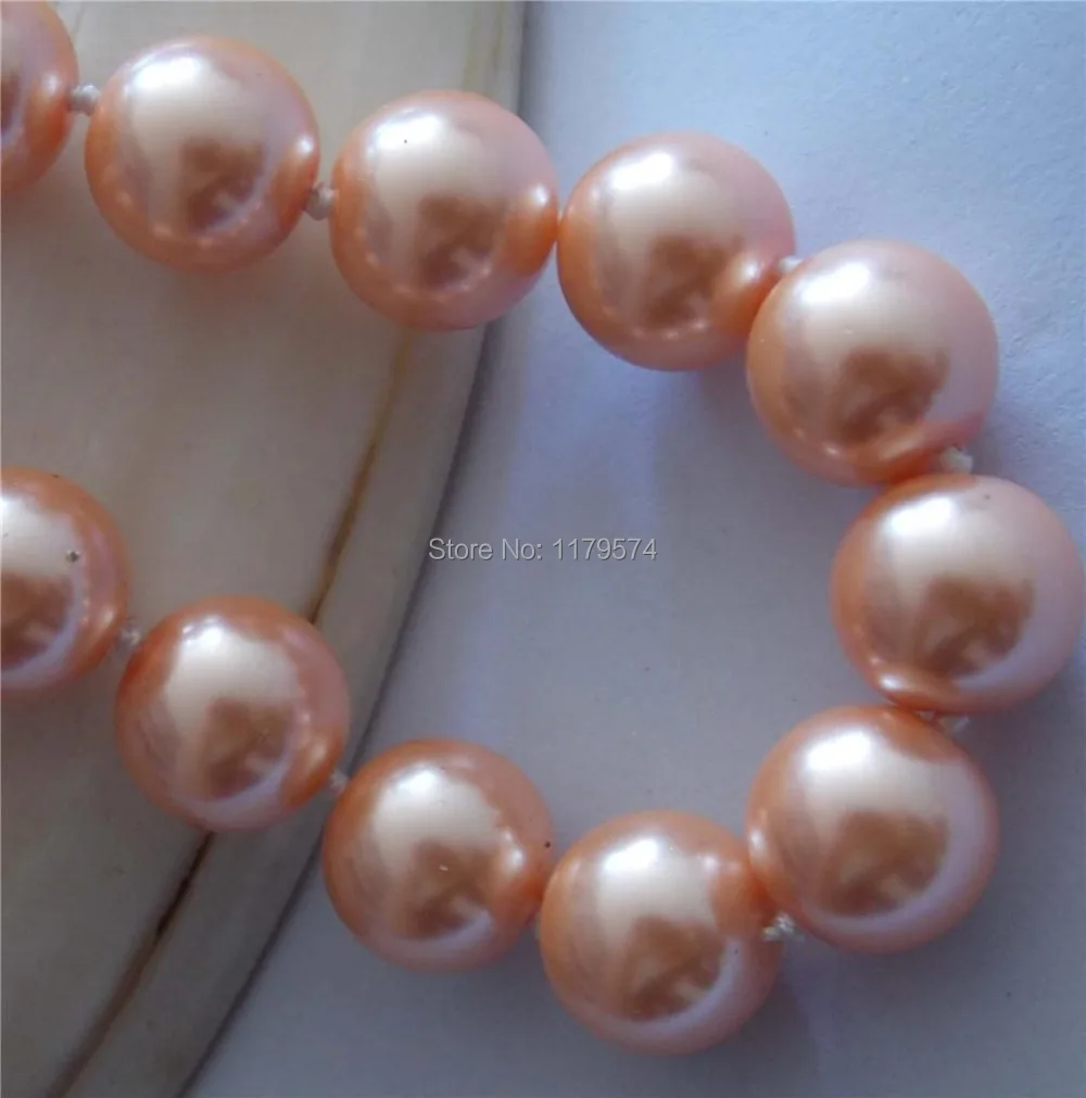 Красивое новое популярное модное ожерелье 12 мм с морским жемчугом из ракушек