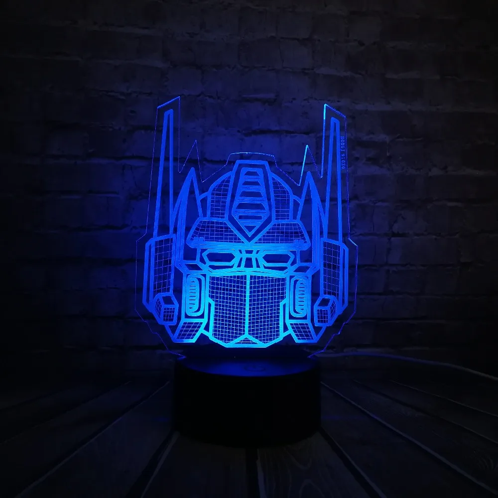 Иллюзия кино мультфильм 3D LED USB лампа Трансформеры маска Декор Лава последний