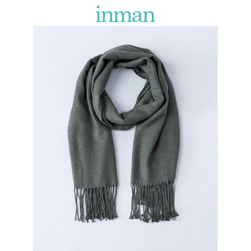 Женский шарф INMAN однотонный с кисточками в Корейском стиле на зиму весну и осень| |