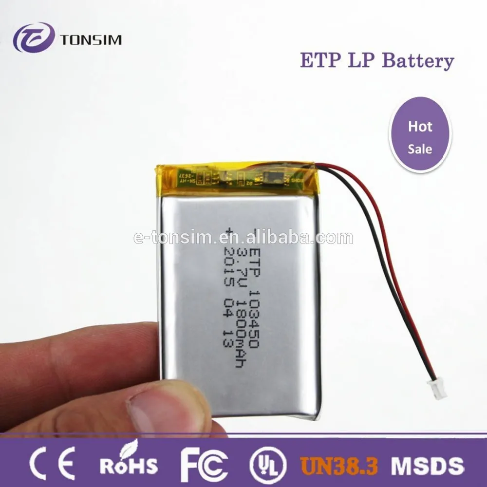 5X lipo 3.7 В 1800 мАч аккумуляторная литий-полимерная батарея 103450 |