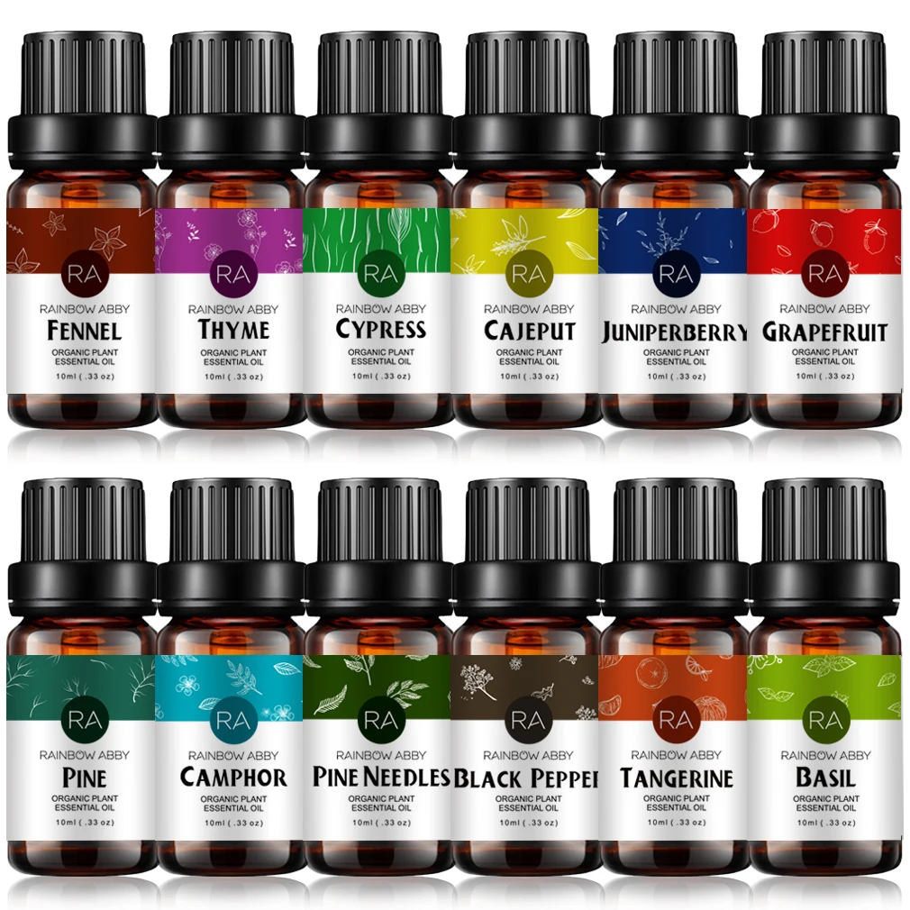 45 Flavors 100% Natural Essential Oil Lavender Chamomile Rose Pure Plant Perfume Body Massage 10ml 8pcs/set | Красота и здоровье