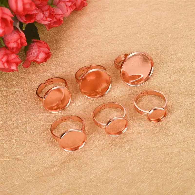 5 шт. разноцветные Регулируемые Круглые Пустые Кольца подходят для 10/12/14/16/18/20 мм Кабошон Камея Настройки