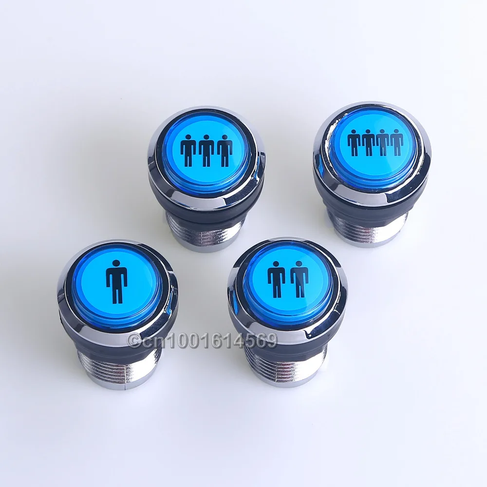 Набор кнопок для игроков Easyget старт аркады детали сделай сам 1P 2P 3P 4P серебристая