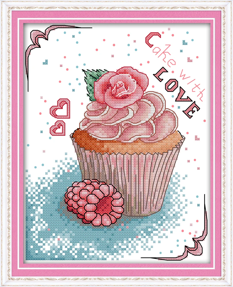 Набор для вышивки крестиком Love cake aida 14ct 11ct холсты стежков с принтом вышивка