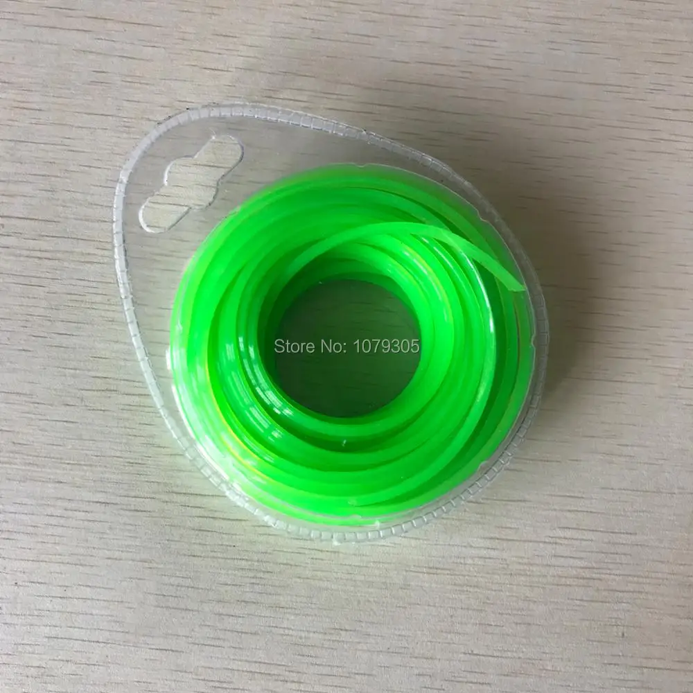 2.4mm*15Meters square Green Color Trimmer Line Brush Cutter  Line