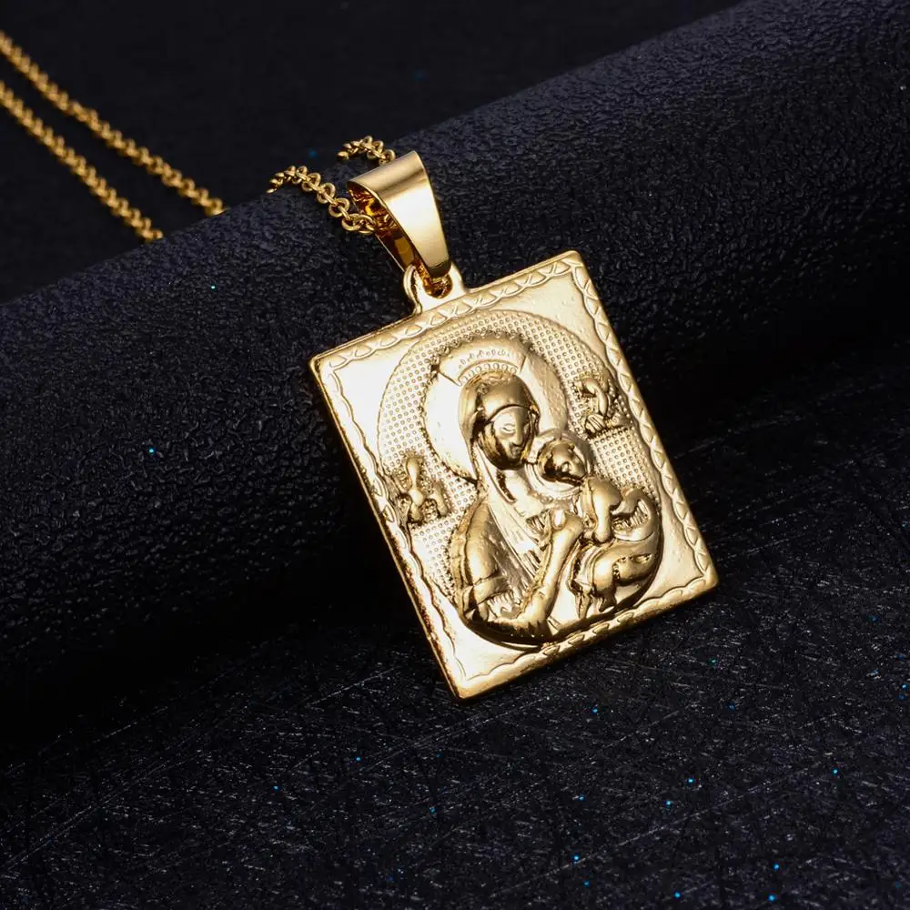 Женское Ожерелье с кулоном Annayoyo Virgin Mary Серебряное/золотое ювелирное изделие
