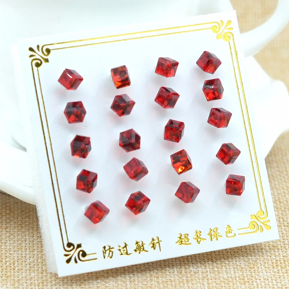 WLP Разноцветные серьги с кристаллами для женщин модные геометрические