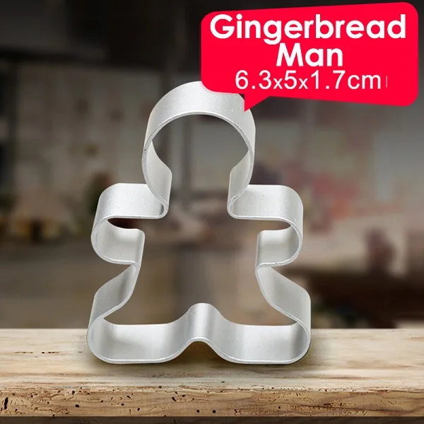 2pcs Gingerbread Man 2 шт 3D Бисквитное печенье Mluminium сплав Sugarcraft торт десерт выпечка резаки плесень помадка печенья плесень инструменты(27 типов - Цвет: 2pcs Gingerbread Man