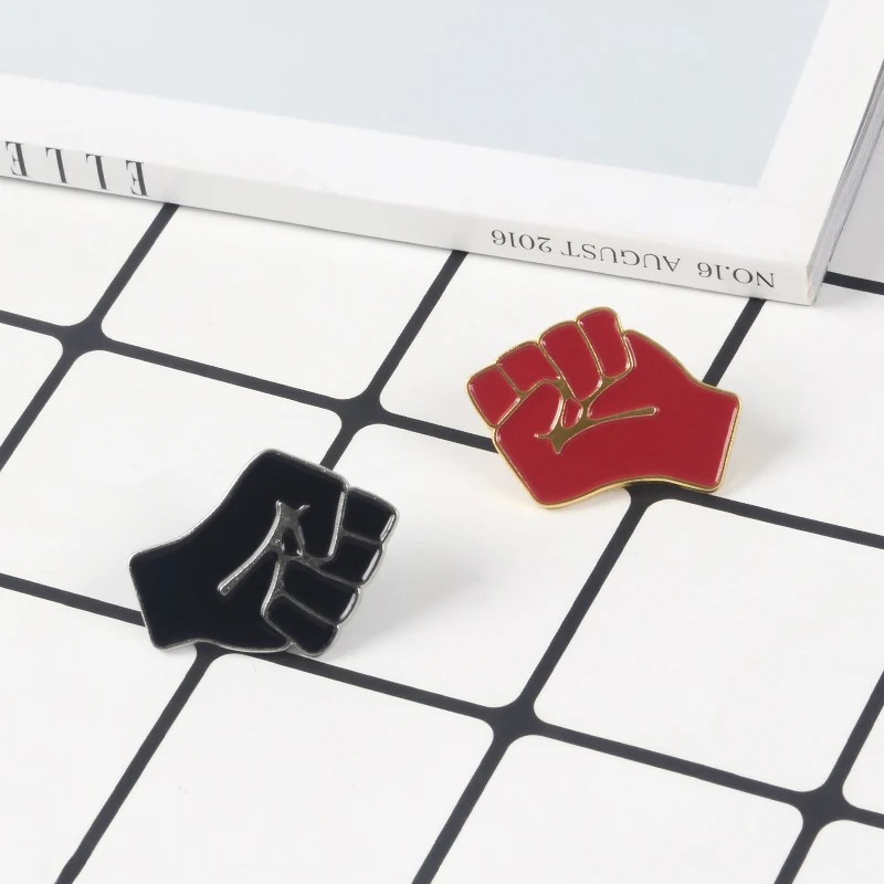 

Red Raised Fist of Solidarity Pins Badges Brooches Enamel Lapel Pin Backpack Bag Accessories Gift for Women girls Partner Frien