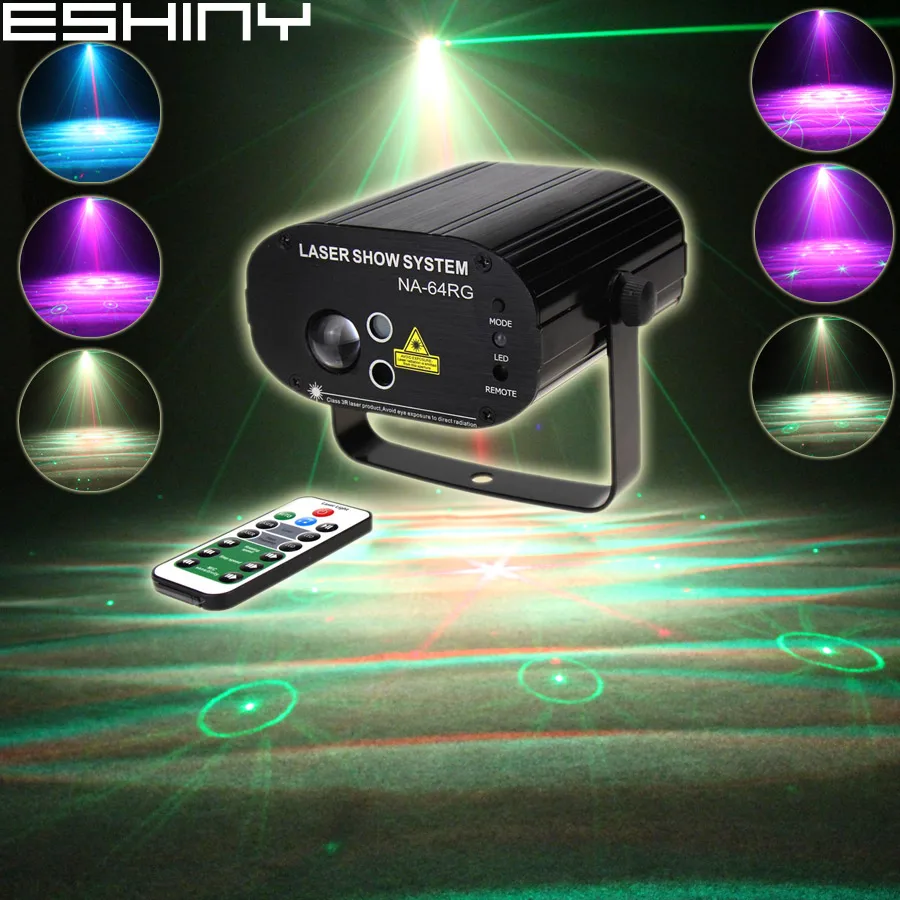 ESHINY R&G Laser 48 Patterns RGB LED Aurora Water Galaxy Sky DJ Holiday Family Party Xmas Bar Dance Stage Effect Light T210N7