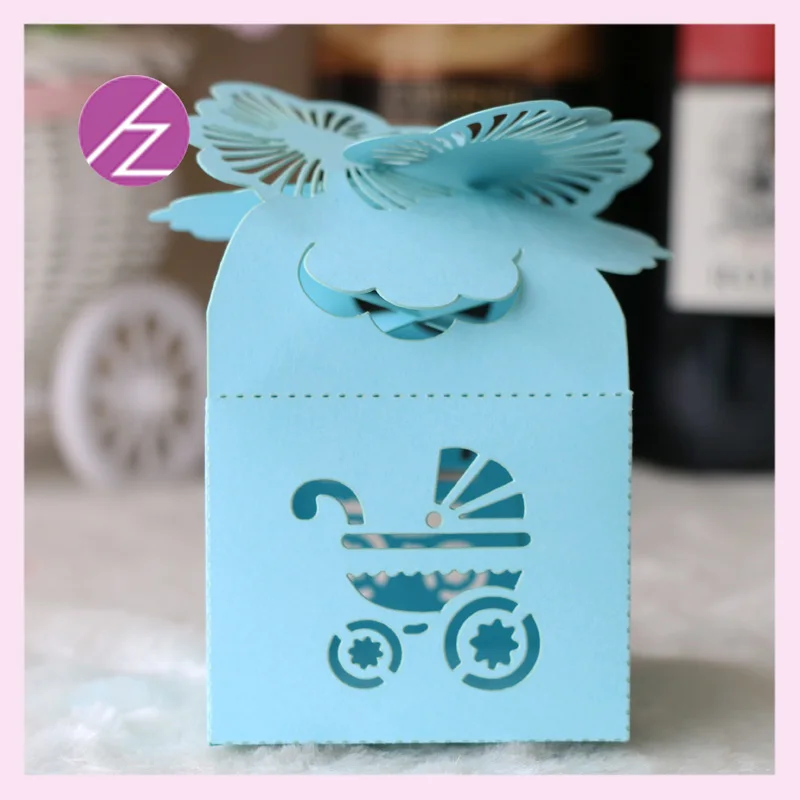 Tiffany blue 50 шт./лот новинка Детская коробка для сладостей в виде кареты лазерная
