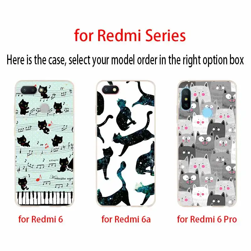 Силиконовый чехол для Xiaomi Redmi Cover 9 8 7 6 5 4 A 9at Prime 4x K20 Pro Y3 милый забавный с кошачьими