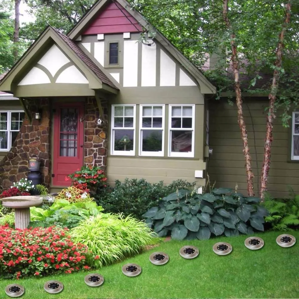 4 шт./лот Солнечный наружный подземный свет 8LED водонепроницаемый Путь Сад Пейзаж