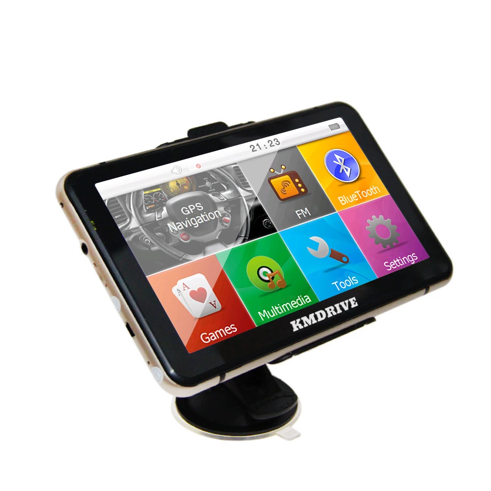 KMDRIVE 7 дюймовый сенсорный экран Автомобильная GPS навигация Bluetooth телефон