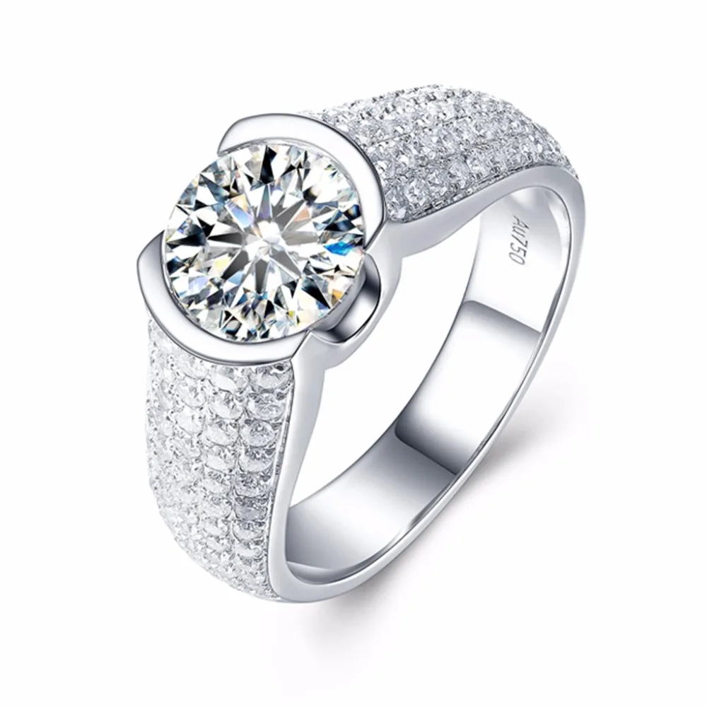 Moissanite обручальное кольцо роскошное 3 карат ct DF цветное лабораторное ромбовидное