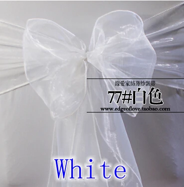 Белый цвет пояс для стула Хрустальный из органзы свадебное украшение бант