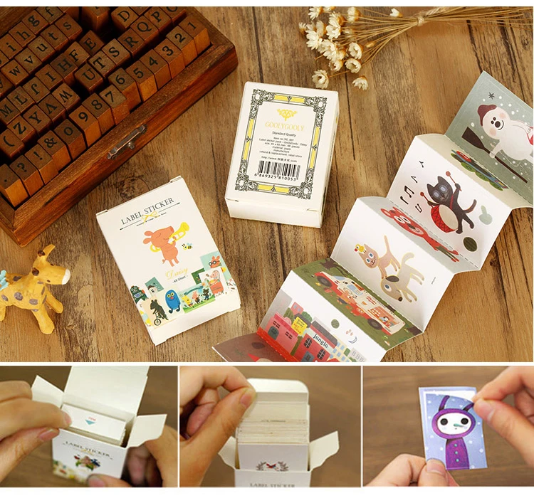 48 шт./лот хлопковый костюм с оригинальным принтом в виде мультяшной маленькой