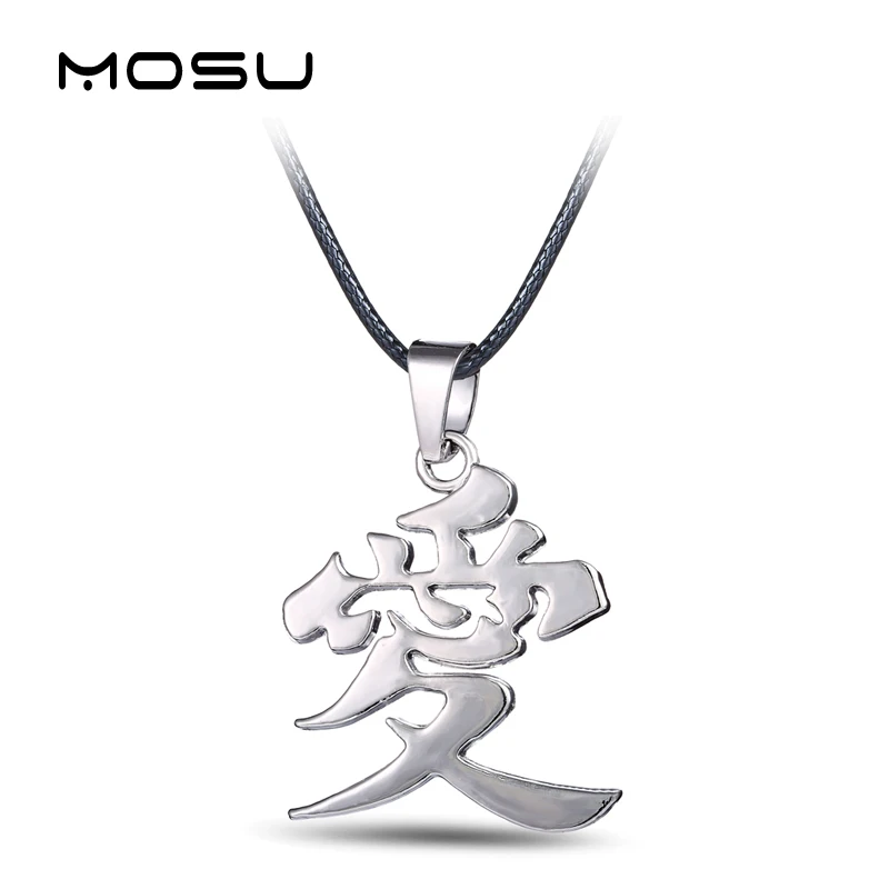 Hot Anime Ninja Metal Necklace Gaara Gourd Love Logo Pendant Cosplay Accessories Jewelry can Drop-shipping