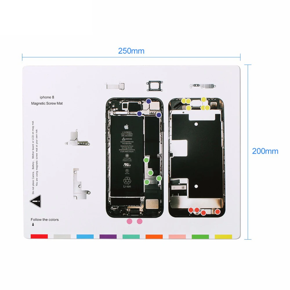 1 шт. Профессиональный Магнитный винтовой коврик Technic iPhone 8 инструмент для ремонта