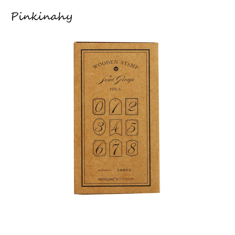 10 шт. Ретро винтажный номер украшения Штампы деревянные и резиновые штампы для
